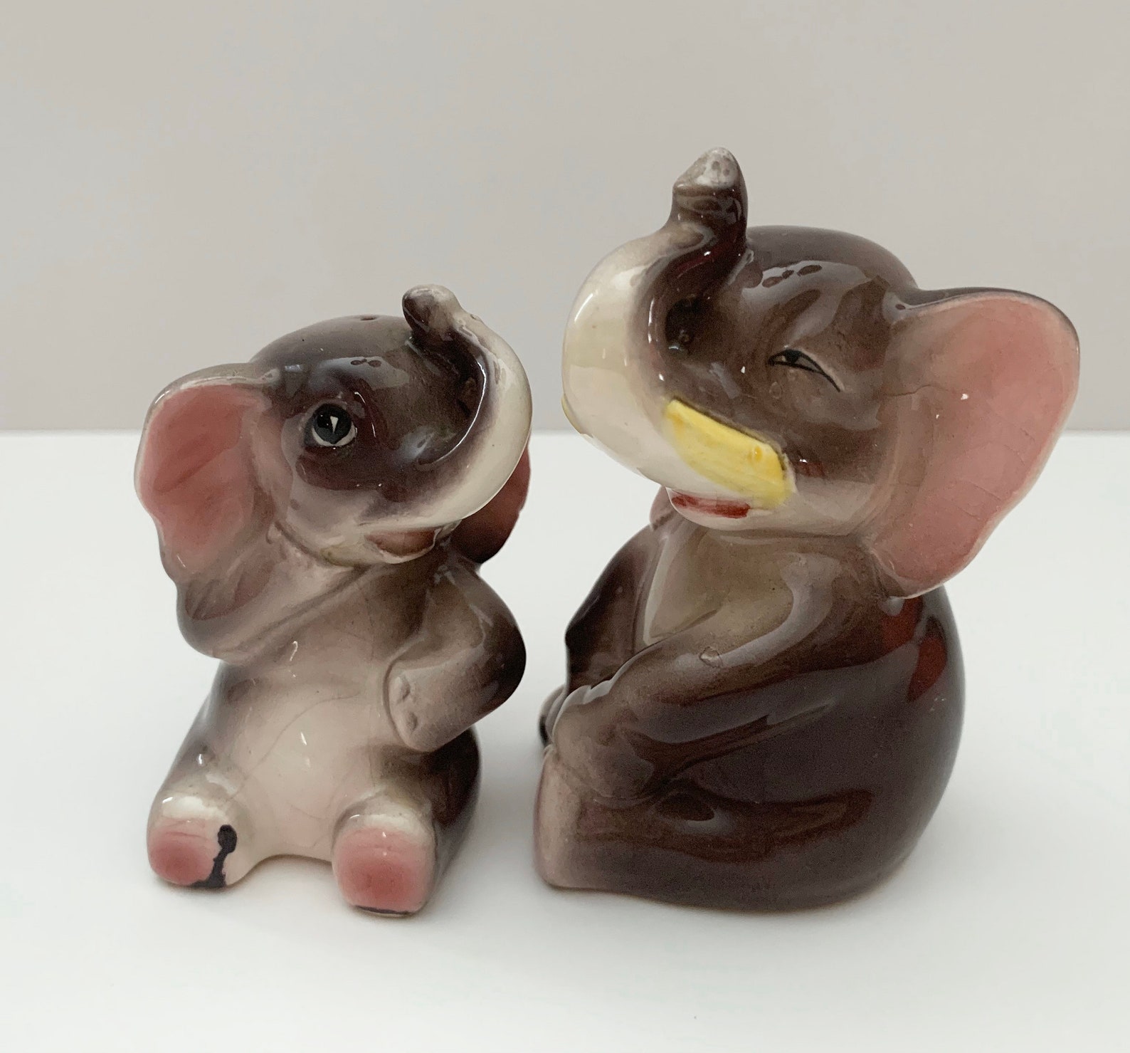 Vintage Elephant Salt & Pepper Shakers Mid Century Japan Etsy