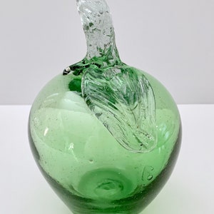 Glass Green Apple Paper Weight Art Glass image 4