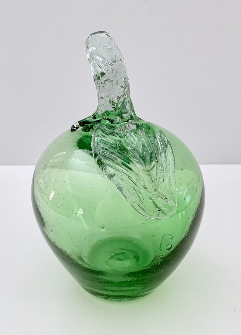 Glass Green Apple Paper Weight Art Glass image 4