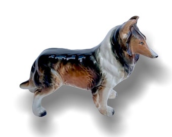 Porcelain Collie Dog Figurine