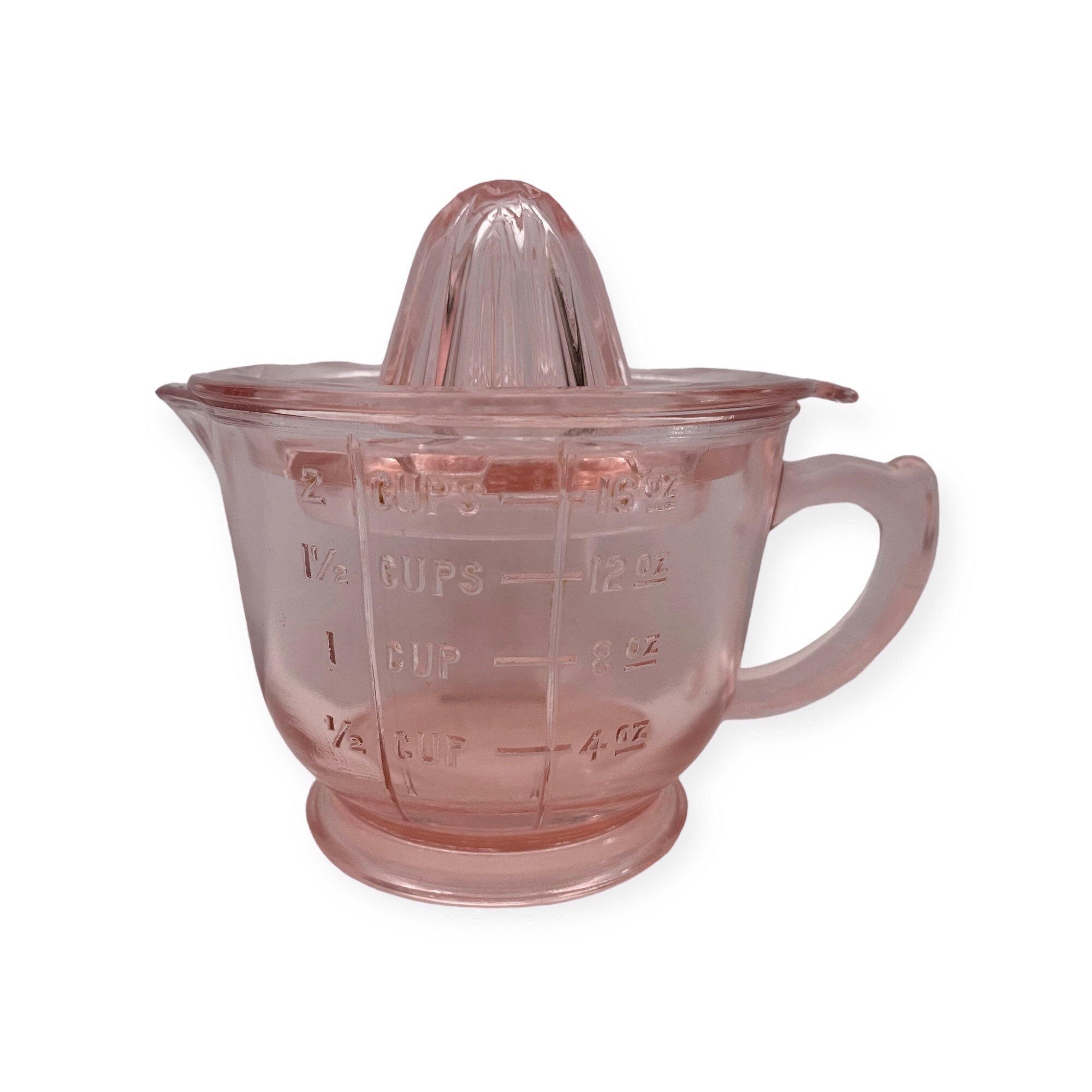 Antique Pink Depression Glass Measuring Cup 20s 30s 1 Cup Bubbles 