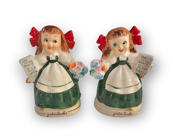 Vintage Relco Goldlöckchen Kinderreim Salz & Pfefferstreuer Mid Century Japan