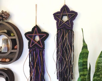 Halloween witchy shooting star pentagram / whimsigoth decor