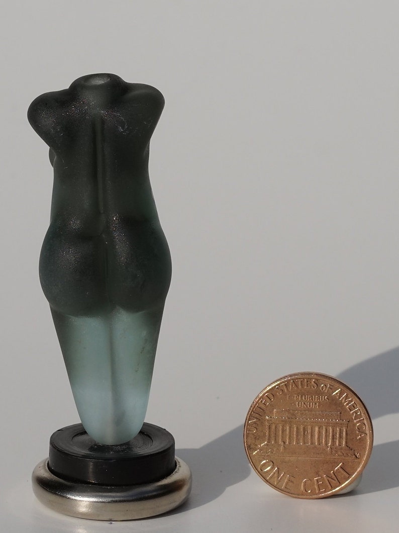 Handmade Artisan Glass Bead Lampwork Focal goddess etched teal dichro grey dichroic glass