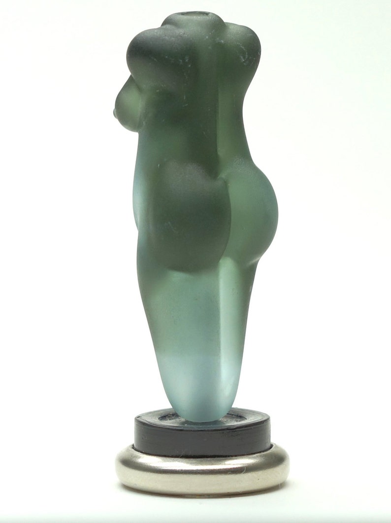 Handmade Artisan Glass Bead Lampwork Focal goddess etched teal dichro grey dichroic glass
