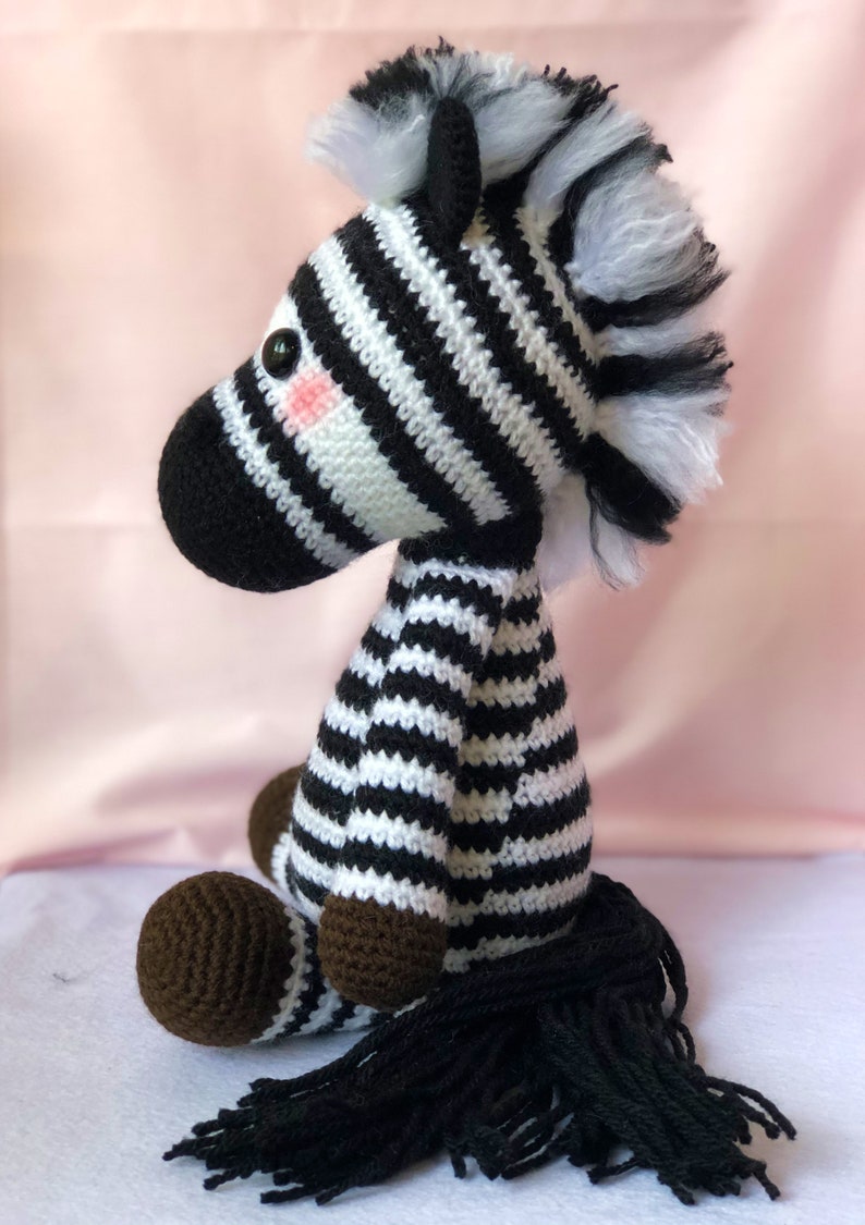 ZIGBY THE ZEBRA Handmade Crochet Plush Toy Etsy