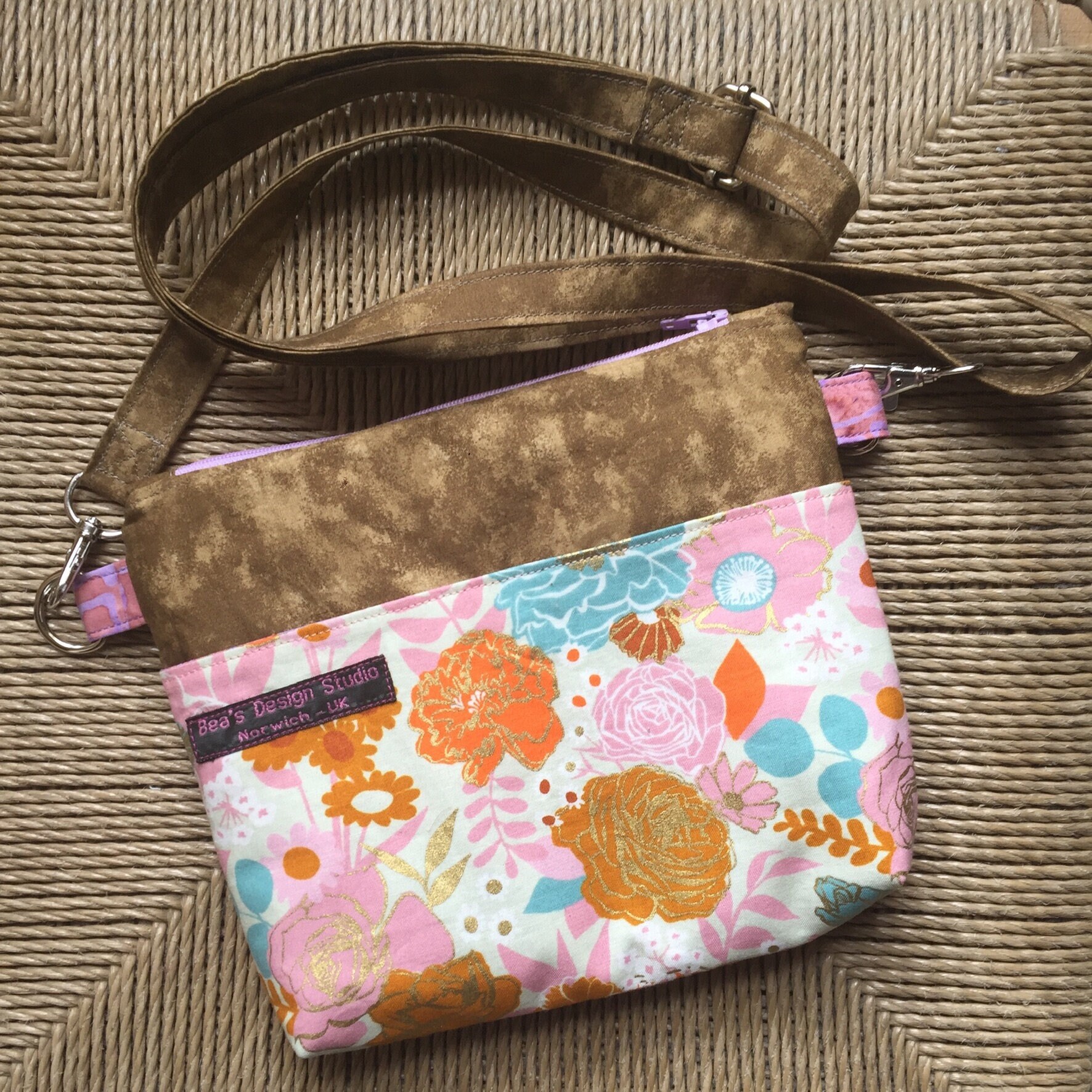 Small Crossbody Bag Moda/Batik Cotton Floral Print Shoulder | Etsy