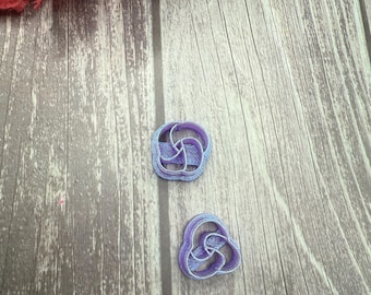 3d knot polymer clay cutter , studs, earrings