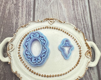 Vintage ghost frame polymer clay cutter set, sharp edge, cute, spooky, Halloween