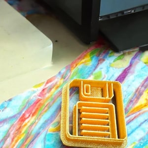 Floppy disk polymer clay cutter, sharp edge, retro, vintage, 90s, 80s