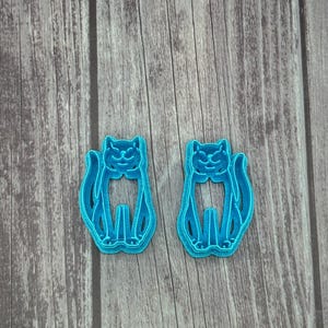 Mirrored cat polymer clay cutter set, fat kitty, accessories, multi piece set, ears, tail, 12 pc set