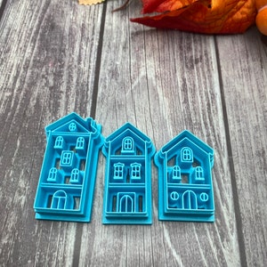 Christmas house polymer clay cutter, sharp edge, decorative