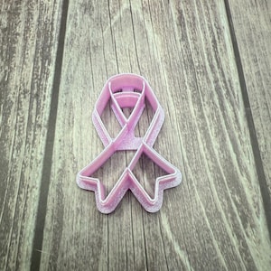 Breast cancer ribbon  polymer clay cutter set, sharp edge, support, awareness