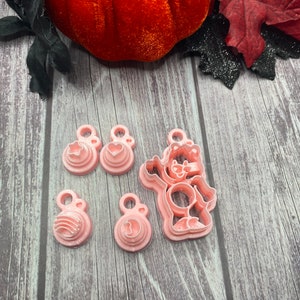 Cute Bear polymer clay cutter set, tummy stamps, 80s, 90s, retro cartoon jewelry, earrings