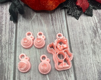 Care Bear polymer clay cutter set, tummy stamps, 80s, 90s, retro cartoon jewelry, earrings