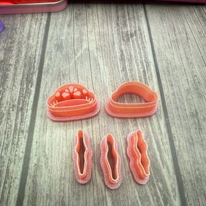 Jellyfish multi version polymer clay cutter, two types of top, 3 types of tentacles, fancy or plain