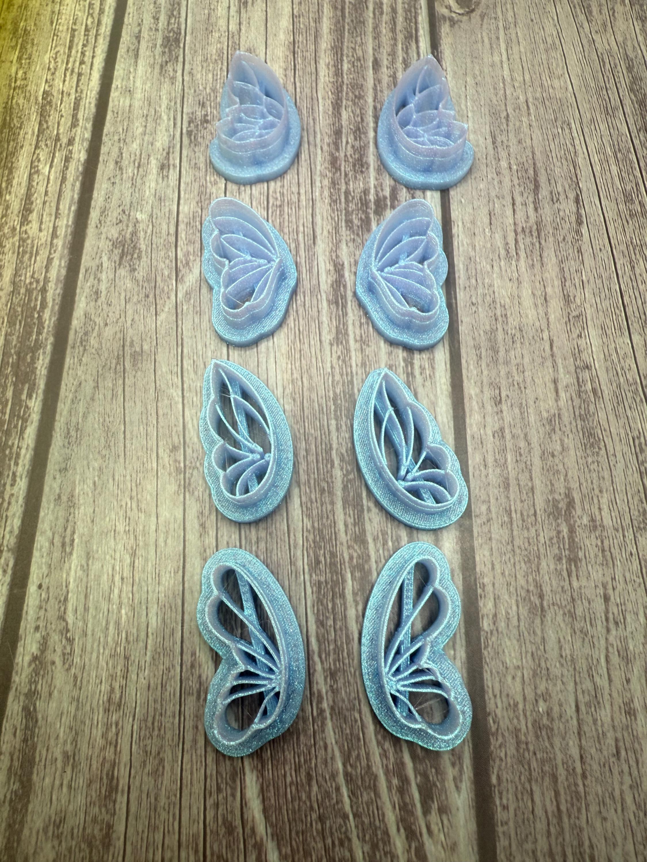 Butterfly wing polymer clay cutter sets, sharp edge, mirror set