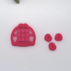 Tictactoe Christmas sweater polymer clay cutter set, sharp edge, dangle earrings