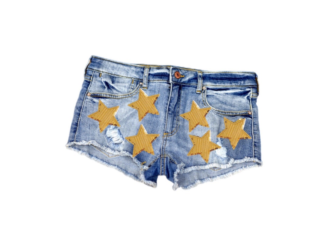 ★TRILLION★STAR APPLIQUE DAMAGE WASHING DENIM SHORTS★ il_1080xN.4326774571_bqr7.jpg
