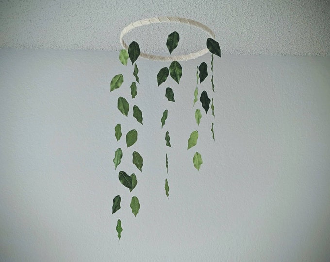 Leaf Mobile - Jungle Mobile - Leaves Baby Mobile - Garden Mobile - Vine Mobile - Rose Leaf Mobile - Crib Mobile - Decorative Mobile