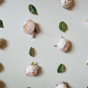 Flower Wall Backdrop - Pink Peony Vertical Garland Set - Blush Floral Decor for First Birthday Party or Baby Photoshoot - Nursery Decoration