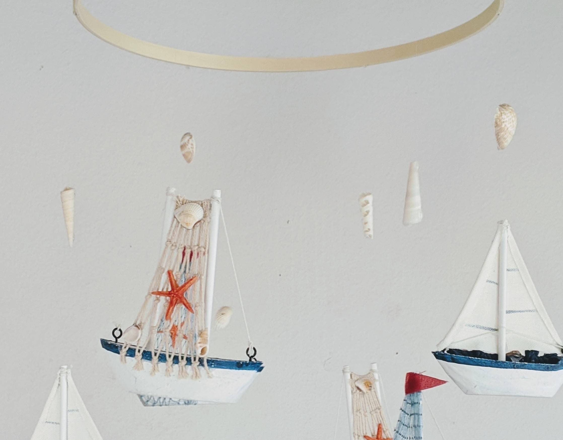 Sailboat Baby Boy Mobile - Nautical Theme Nursery Decor - Sailboat