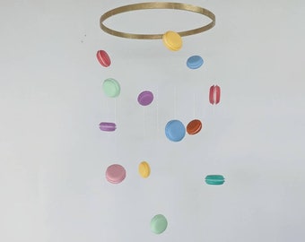 Macaron Baby Mobile - Colorful Polkadot Girl Mobile - Bakery Nursery Theme Decor - Cute Baby Shower Gift -
