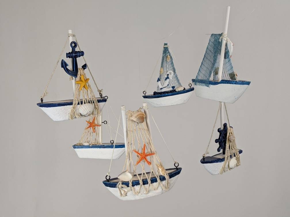 Ocean Ship Baby Mobile - Nautical Theme Nursery Decor - Baby Boy Mobile ...