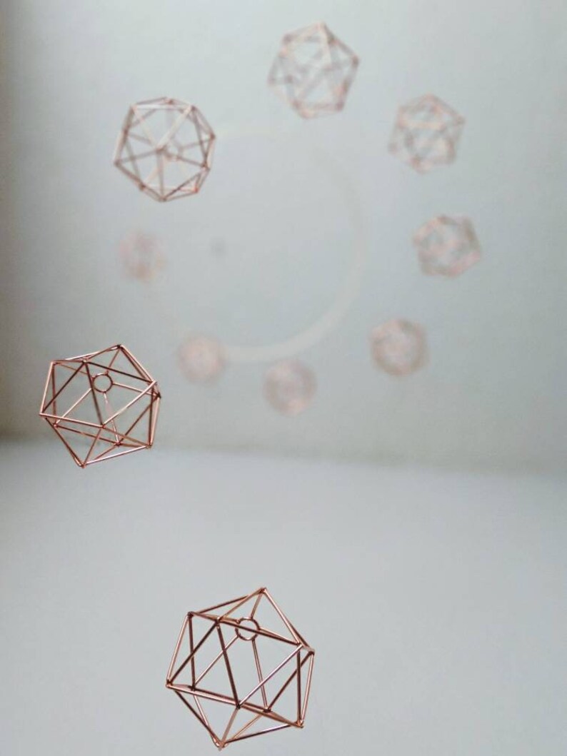 Modern Baby Mobile Rose Gold Nursery Minimalist Nursery Etsy