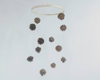 Pinecone Mobile - Woodland Pine Cone Nursery Mobile - Rustic Nursery Decoration - Handmade Baby Shower Gift - Crib Mobile - Pinecone