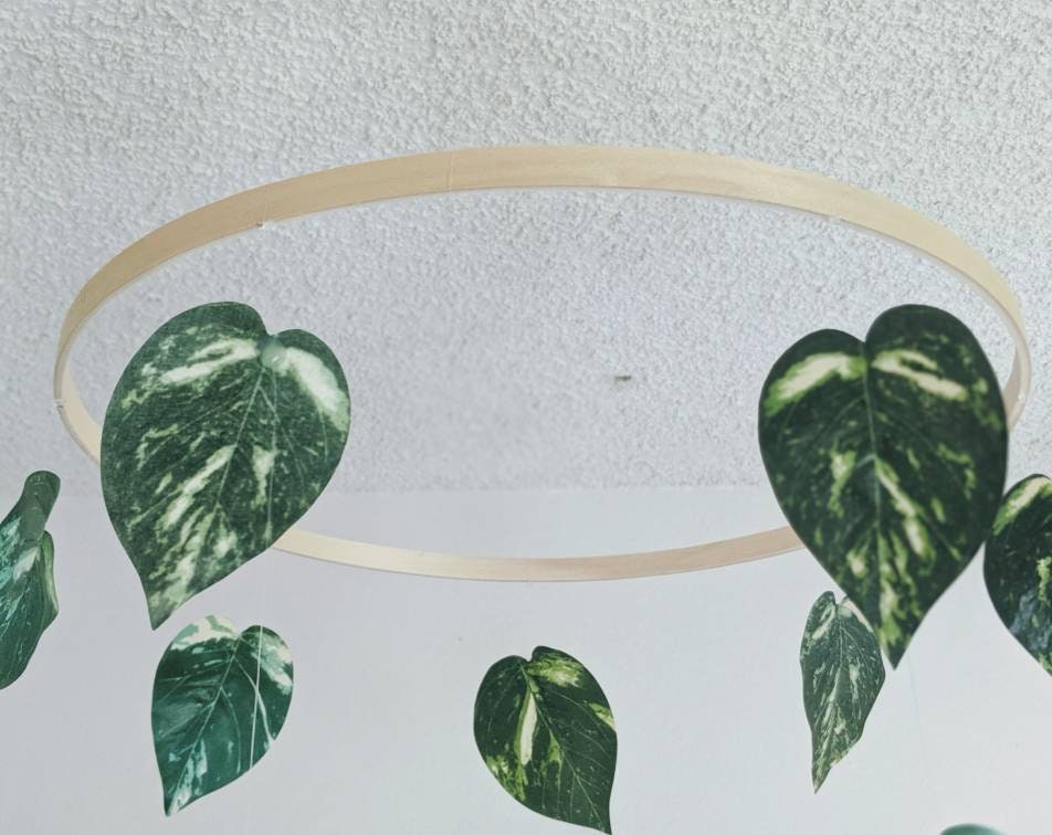 Green Jungle Leaf Mobile Big Baby Mobile Jungle Themed Nursery