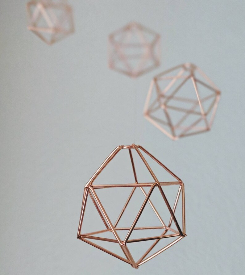 Modern Baby Mobile Rose Gold Nursery Minimalist Nursery Etsy