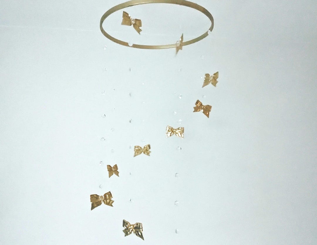 Gold Bow Baby Mobile - Brass Nursery ...