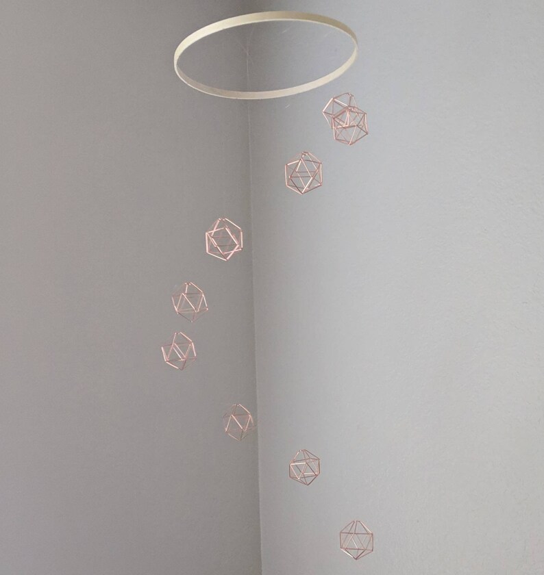 Modern Baby Mobile Rose Gold Nursery Minimalist Nursery Etsy
