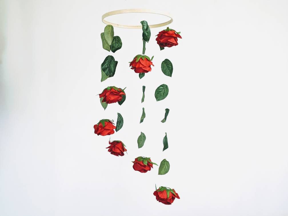 Red Rose Baby Mobile Floral Baby Girl Mobile Flower And Leaf Crib Hanging Woodland Nursery Decor Infant Decoration Mobile Bebe Red Rose Baby Mobile Floral Baby Girl Mobile Flower And Leaf Crib Hanging Woodland Nursery Decor Infant Decoration Mobile Bebe