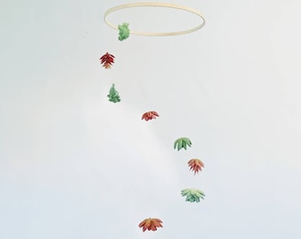 Hanging Succulents Baby Mobile - Red and Green Cactus Mobile - Botanical Nursery Decor - Gender Neutral Baby Mobile - Boho Baby Mobile