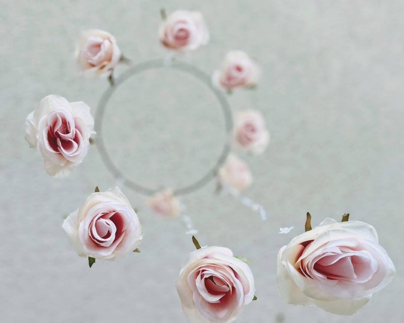 Rose Baby Girl Mobile Floral Nursery Mobile Flower Baby Mobile Rose Nursery Decor Crib Hoop Hanging Cot Mobile image 3