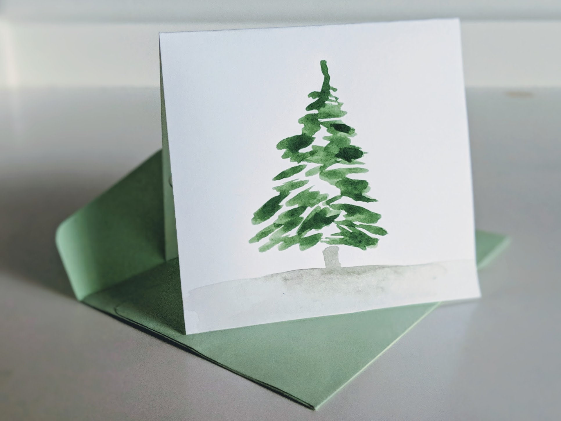 5 Holiday Watercolor Cards With Envelopes 