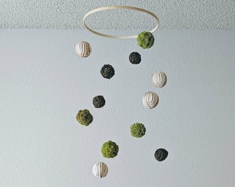 Woodland Baby Mobile with Twig  and Moss Balls - Perfect for a Woodland Themed Nursery - Gender Neutral