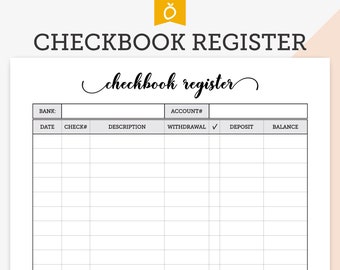 checkbook transaction registers with 2018 19 20 calendars etsy