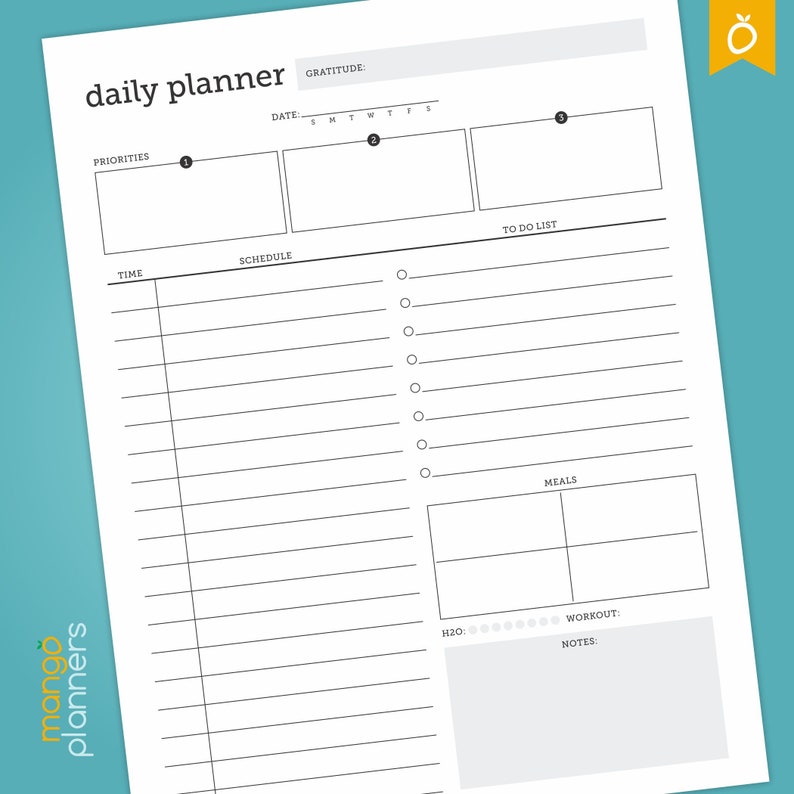 Daily Planner Editable Day Planner Printable Daily | Etsy UK