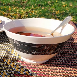 Large ceramic bowl 75 cl soup bowl, fruit bowl, tea bowl, coffee bowl, salad bowl, contemporary design creation decor Planets