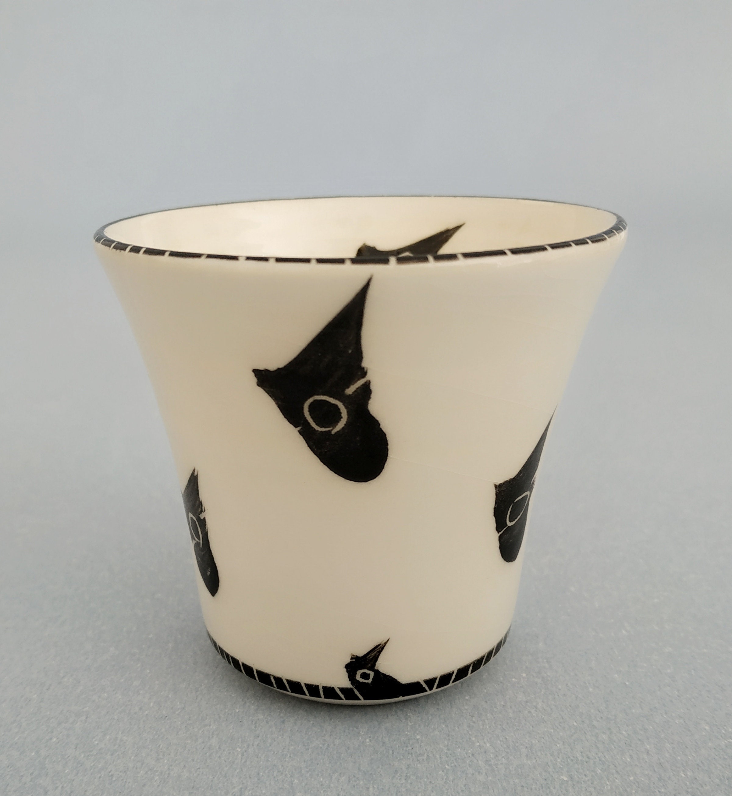 Thé, Tasse Céramique à Café, Expresso, Cappuccino Artisanale, Originale, Création Contemporaine Noir