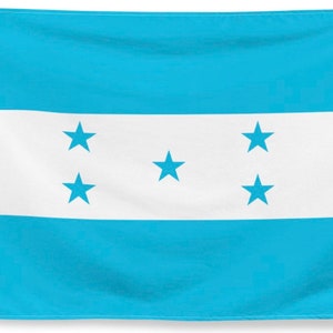 Neue Honduras Flagge in Türkis, Weiß und 5 Sternen aus Stoff