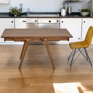 Folding transformer table with height adjustment, expandable transformer table 4 in 1 dining table, coffee table , coffee table solid wood