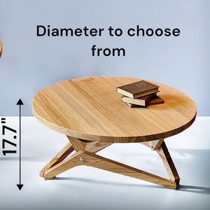 Round Dining Table, Convertible Coffee Table, Lift Top Adjustable Height Table, 2-in-1 Wooden Transformer Table, Solid Wood Expandable Table