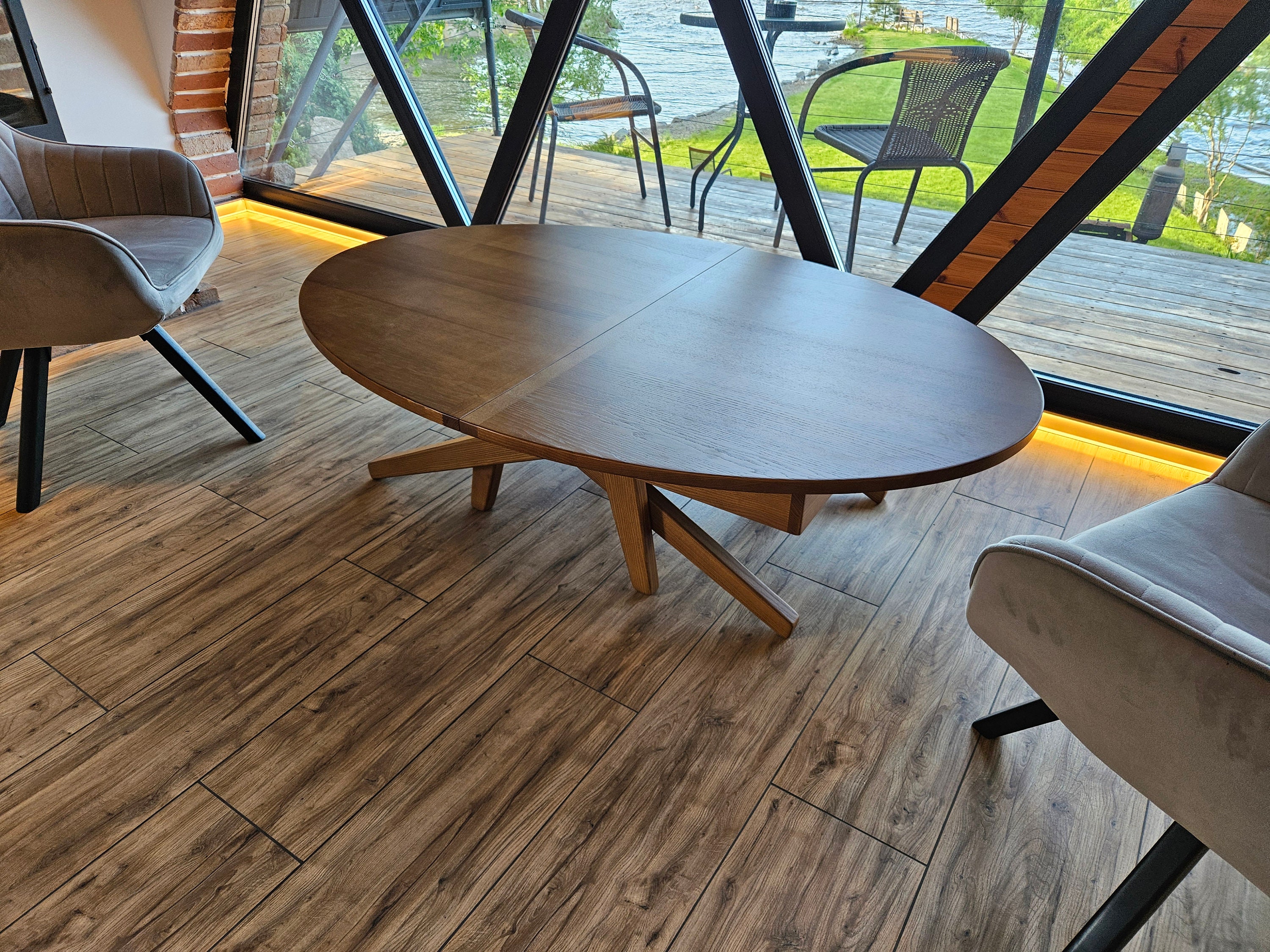 Oval Coffee to Dining Table, Expandable Lift Top Table, Adjustable