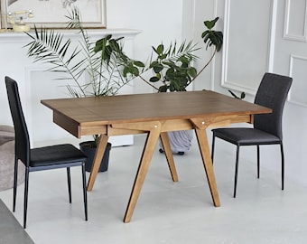 Walnut Coffee to Dining Table, Folding Side Leaf Table, Adjustable Height Lift Top Table, Expandable 4-in-1 Transformer Table