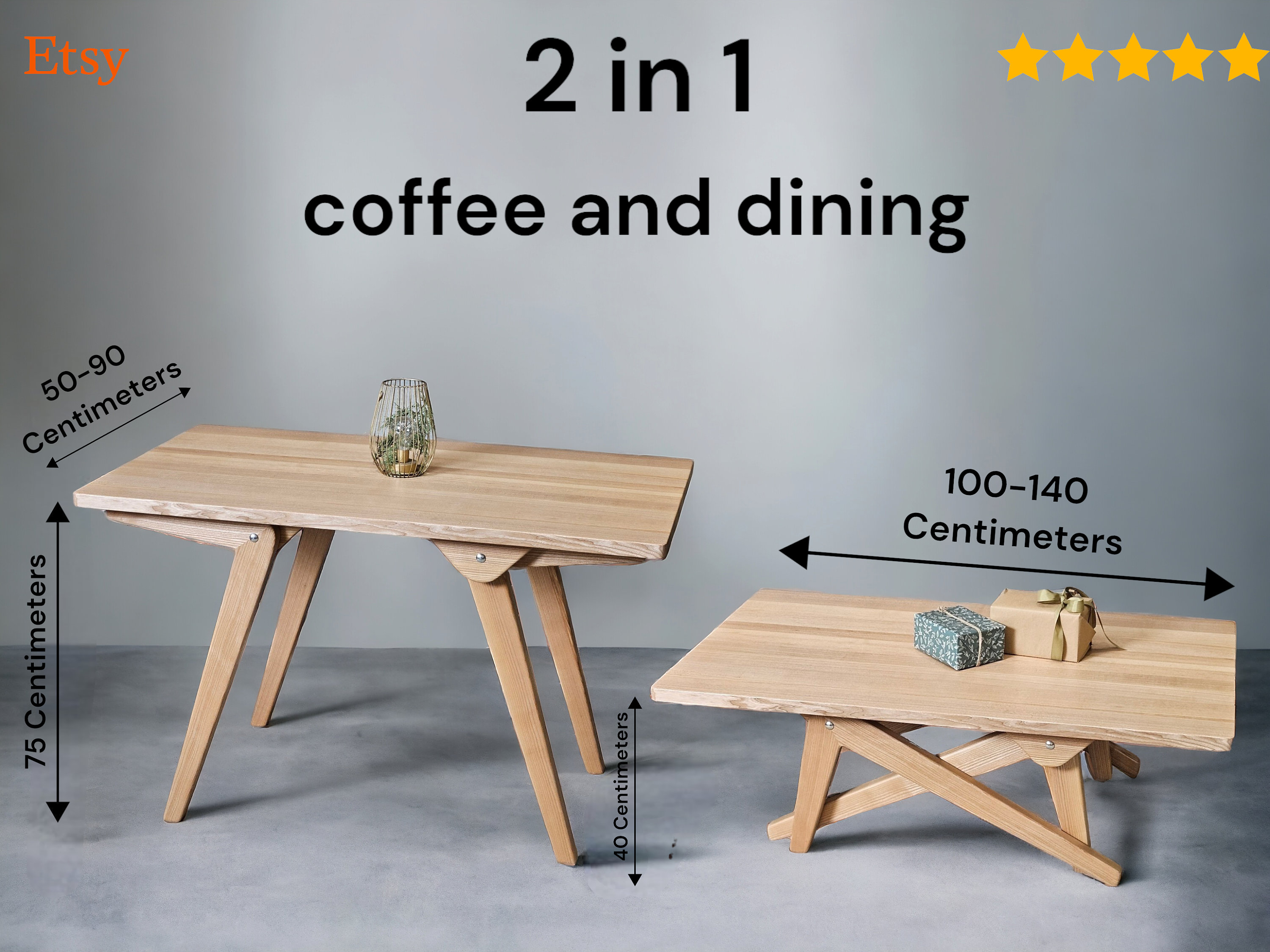 Transformation Table 2in1 Dining and Coffee Lift Top Coffee Table Handiwork Dining Table Height Adjustment Handmade Table Solid Wood Etsy UK