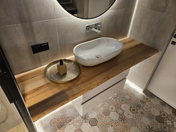 Mensole Galleggianti Per Bagno Sopra WC, Set Da 3 Ripiani In Legno Con Cesto In Metallo, 40 Cm, Per Soggiorno E Cucina - 2